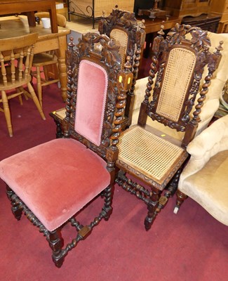Lot 1288 - A set of four early 20th century carved oak...