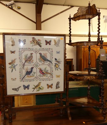Lot 1313 - A Victorian rosewood and floral satinwood...