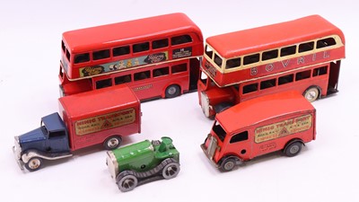 Lot 1864 - Five Triang Minic tinplate clockwork vehicles...