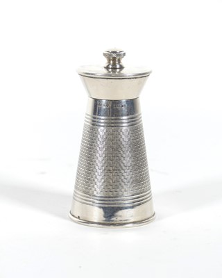 Lot 241 - An Elizabeth II silver pepper mill, of conical...
