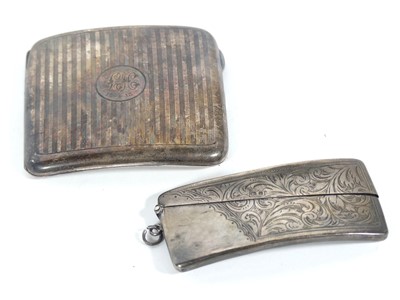 Lot 224 - A George V silver cigarette case, of hinged...
