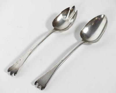 Lot 233 - A pair of George IV silver salad servers,...