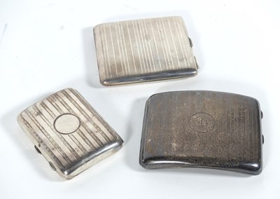 Lot 217 - A George V silver cigarette case, of curved...