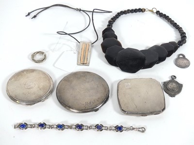 Lot 222 - A George VI silver powder compact, of...