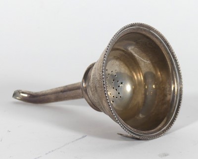 Lot 205 - An Elizabeth II silver wine funnel, in two...