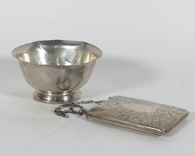 Lot 211 - An Ameriacn silver footed bowl (a/f), together...