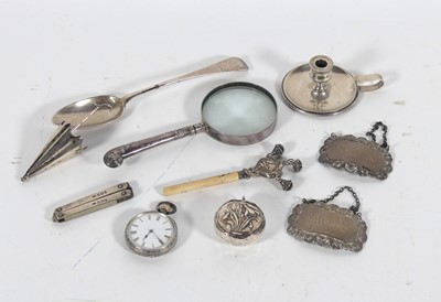 Lot 206 - A collection of silver and white metal items,...