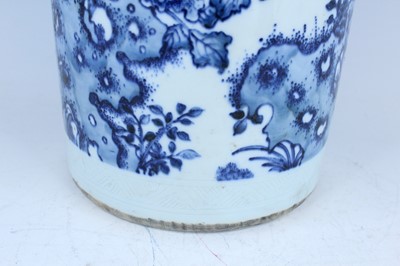 Lot 172 - A Chinese blue and white cylindrical vase, in...