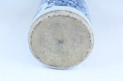 Lot 172 - A Chinese blue and white cylindrical vase, in...