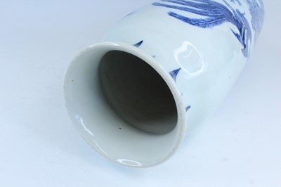 Lot 172 - A Chinese blue and white cylindrical vase, in...