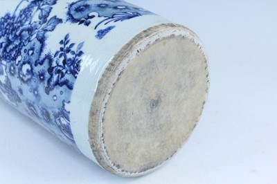 Lot 172 - A Chinese blue and white cylindrical vase, in...