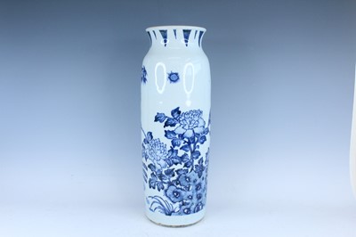 Lot 172 - A Chinese blue and white cylindrical vase, in...