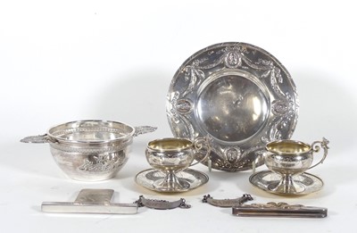 Lot 245 - A pair of Austro-Hungarian silver pedestal...