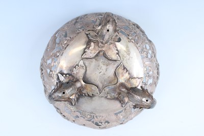 Lot 60 - A Chinese export silver tripod bowl with...