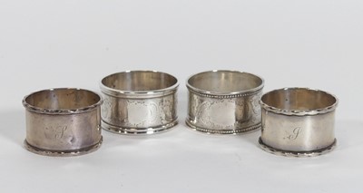 Lot 214 - Two pairs of silver nakin rings, gross 2ozt