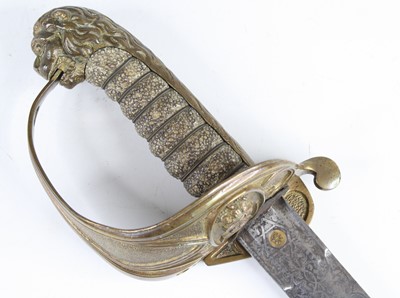 Lot 530 - An 1827 pattern Naval Officers sword, the 77cm...