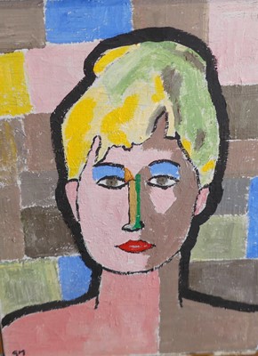 Lot 1106 - A 20th Century Oil on canvas head and shouler...