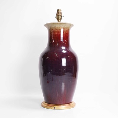 Lot 14 - A Chinese sang de boeuf porcelain vase,...