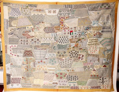 Lot 567 - A large vintage patchwork tapestry, possibly...