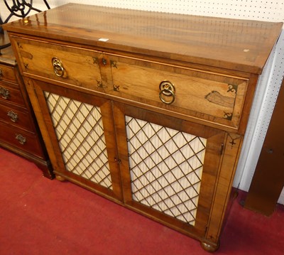 Lot 1143 - A Regency rosewood crossbanded and cut brass...