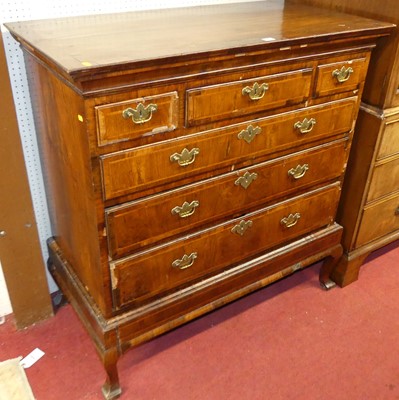Lot 1150 - An 18th century figured walnut feather and...