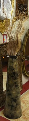 Lot 1157 - A contemporary floral leaf decorated and brown...