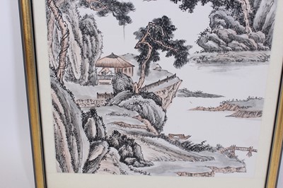 Lot 135 - A Chinese landscape painting, 20th century Ink...