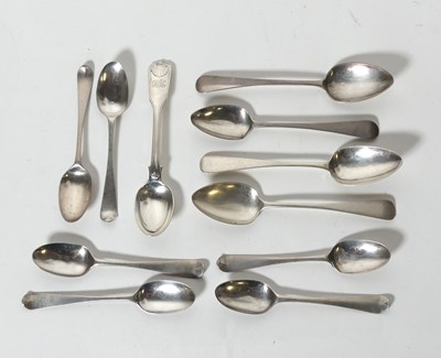 Lot 237a - A collection of silver teaspoons, George III...