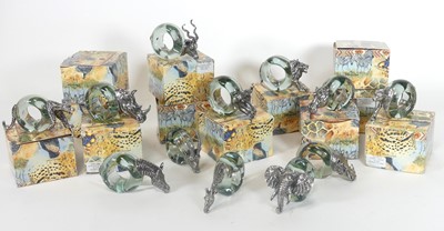 Lot 67 - A set of twelve Makoulpa glass and cast metal...