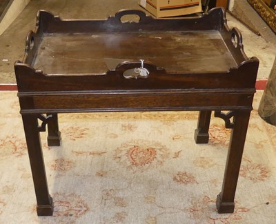 Lot 1425 - A mahogany tray-top butler's occasional table,...
