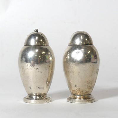 Lot 203 - A Danish silver two-piece cruet, of bullet...