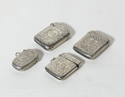 Lot 204 - A Victorian silver vesta case, of hinged...