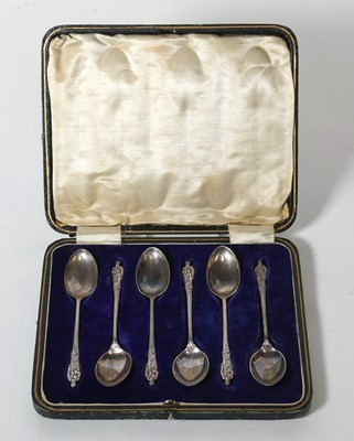 Lot 235 - A set of six George V silver apostle teaspoons,...