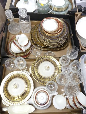 Lot 566 - An Ashworth Bros part dinner service, together...