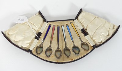 Lot 216A - A matched set of six silver and coloured...
