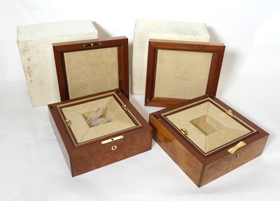 Lot 282 - A Breguet burr wood watch box, in outer card...