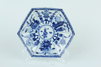 Lot 17 - Two pairs of Chinese blue and white dishes,...