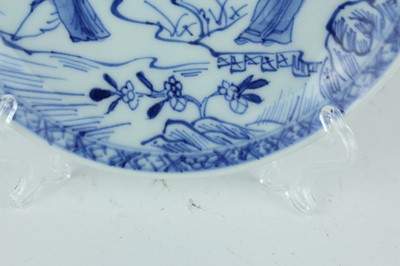 Lot 17 - Two pairs of Chinese blue and white dishes,...