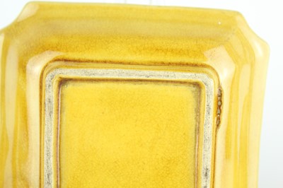 Lot 93 - Three Chinese yellow-glazed ‘dragon’ dishes,...