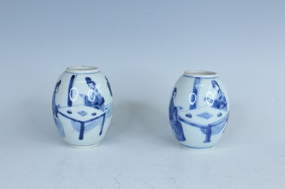 Lot 20 - A pair of Chinese blue and white ‘ladies...