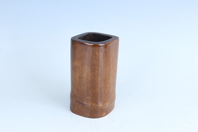 Lot 7 - A Chinese bamboo brush pot, Qing Dynasty Of...