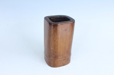 Lot 48 - A Chinese bamboo brush pot, Qing Dynasty Of...