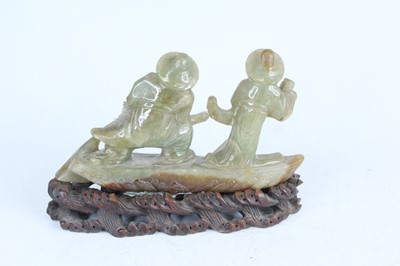 Lot 37 - Three Chinese jade and mineral carvings,...
