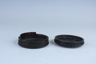 Lot 53 - A Chinese carved tortoiseshell circular box,...