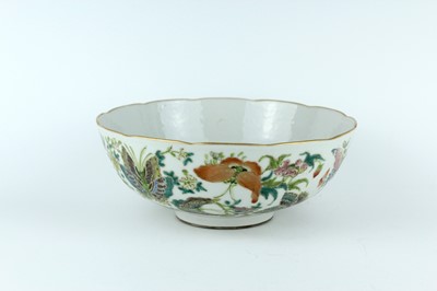 Lot 203 - A large Chinese famille rose butterfly bowl,...