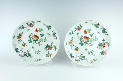 Lot 94 - A pair of Chinese famille rose ‘cricket’...