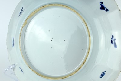 Lot 24 - Three Chinese blue and white dishes, Qing...