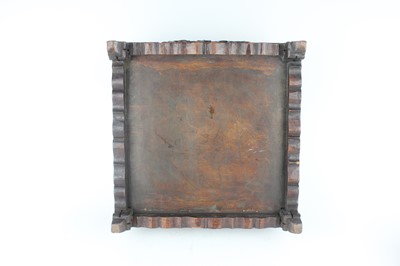 Lot 41 - A Chinese hardwood square box with domed cover...