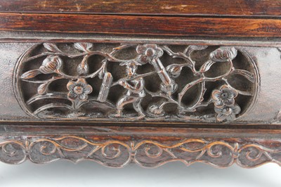 Lot 41 - A Chinese hardwood square box with domed cover...