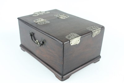Lot 42 - A Chinese hardwood rectangular storage box...